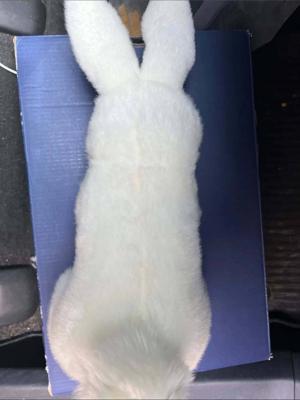 Plush White Bunny with Pink Ears - Soft Small Pet Toy